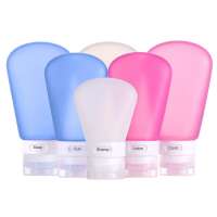 Leak Proof Portable Face Wash Shampoo Cosmetic Toiletry Container Tube Facial Cleansing Brush Silicone Travel Bottle Set