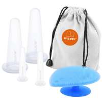 Cupping Facial Set for Face and Eye Cupping Massage, Facial Cupping Set Silicone Cups with Exfoliating Brush for Face Neck Skin