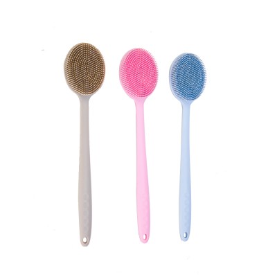 New design long handle bath scrubber silicone shower brush bath brush sponge