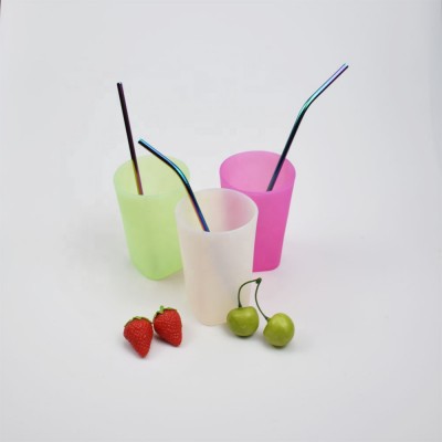 Hot high quality FDA Food Grade silicone glass cup drink cup reusable wine glass outdoor portable thickened cup