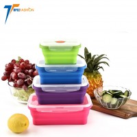 microwave safe 3 cells food storage container collapsible lunch bento box with lid for Kids & Adults