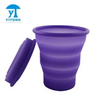 Portable Silicone Collapsible Cups Folding Travel Camping Cup with Lids,Colorful Expandable BPA Free, Drinking Cup sets